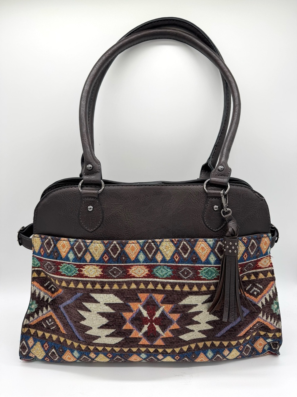 Sam & Hadley Brown shoulder Bag Embroidered Boho Aztec Western